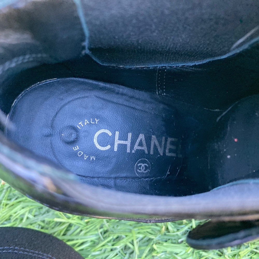 Black Chanel booties